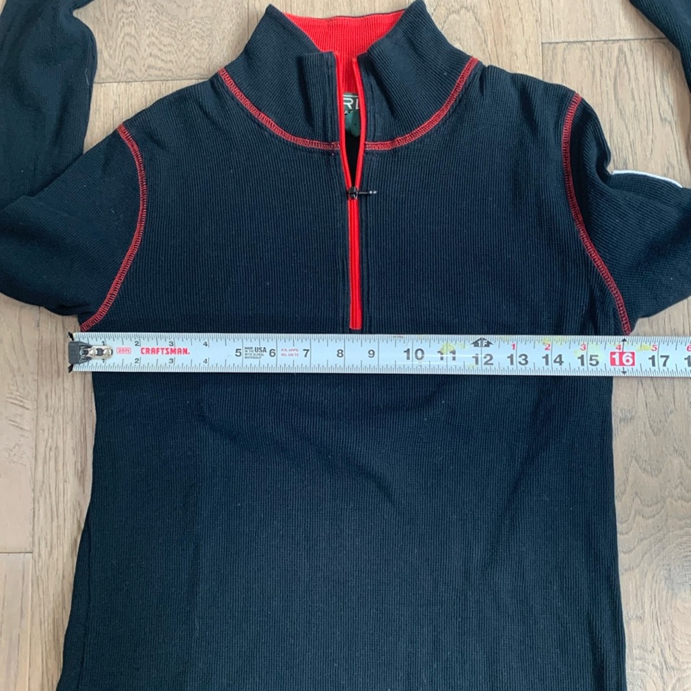 Lauren Ralph Lauren Black Athletic Half-Zip Top with Red Trim Size Large - Picture 7 of 11